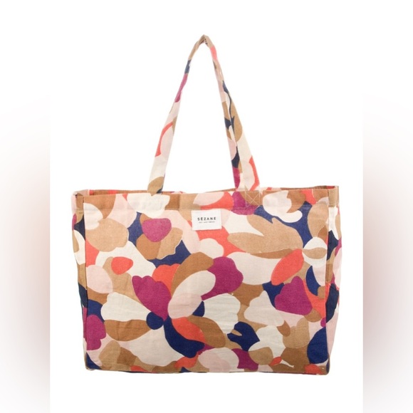 Sézane Canvas Printed Tote Boho NWOT - Picture 7 of 7